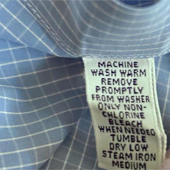 Ralph Lauren Purple Label Blue Check French Cuff Spread Collar Large 16.5/37 - Picture 6 of 8
